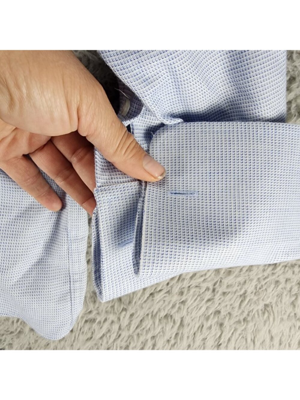 Collection By Michael Strahan Shirt Mens 17.5/34-35 Blue Button Up *NWOT* - Picture 2 of 10